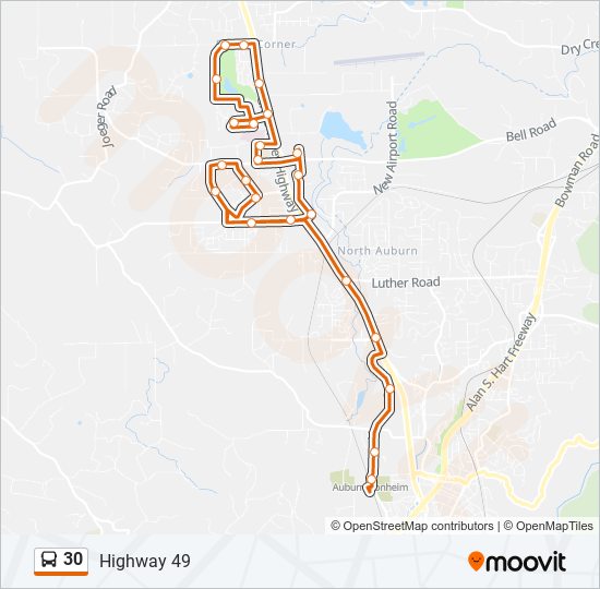 30 bus Line Map