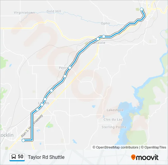 50 Bus Line Map
