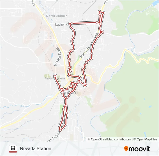 Mapa de AUBURN LOOP de autobús