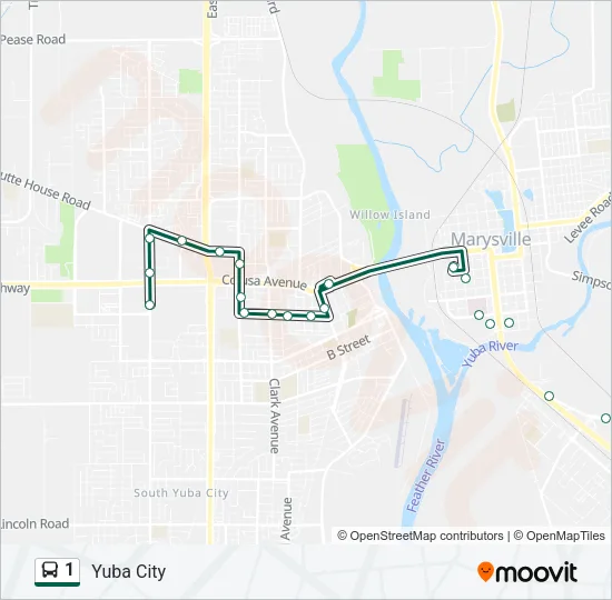 Mapa de 1 de autobús