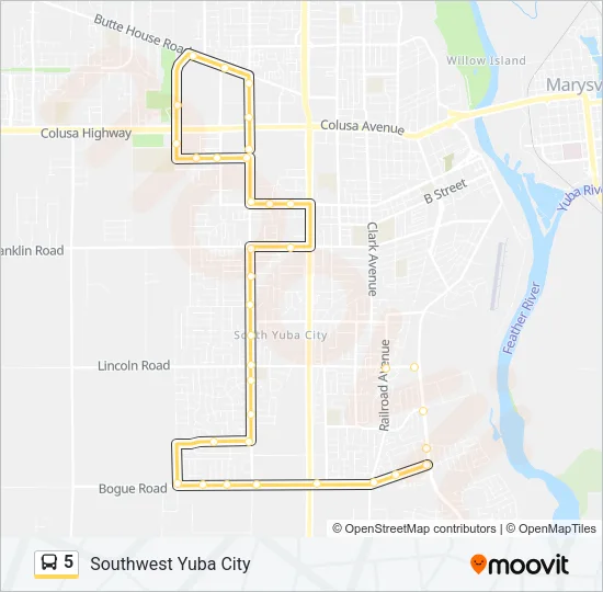 Mapa de 5 de autobús