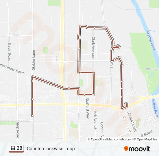 Mapa de 2B de autobús
