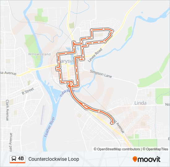 4B bus Line Map