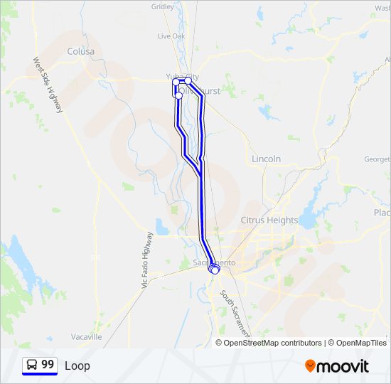 99 bus Line Map