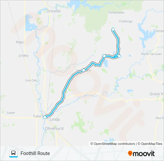 FOOTHILL ROUTE Bus Line Map