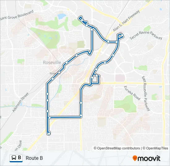 B Bus Line Map