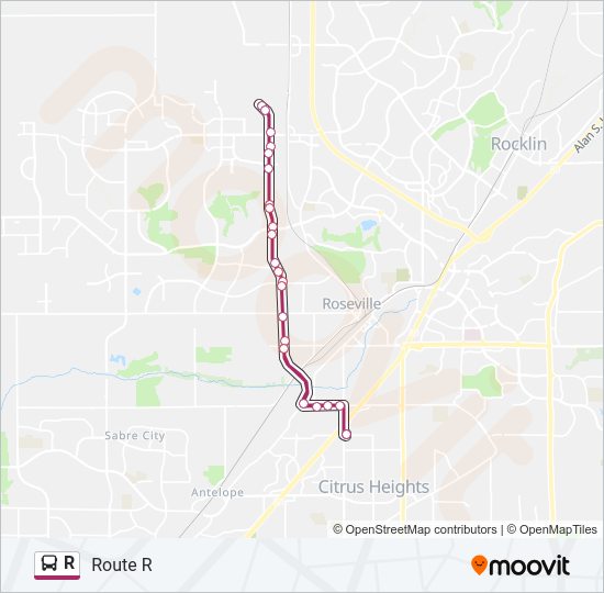 R Bus Line Map
