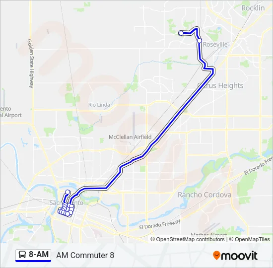 Mapa de 8-AM de autobús