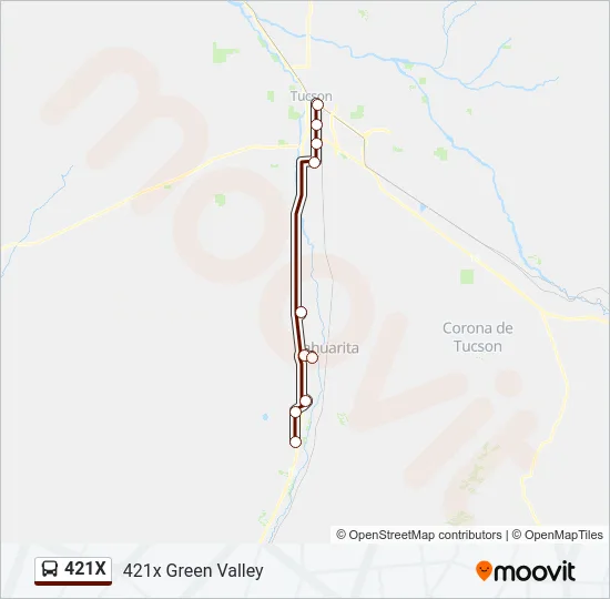 421X Bus Line Map