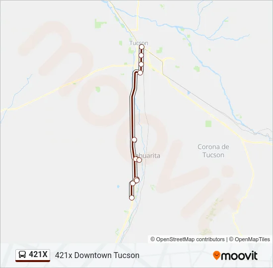 421X Bus Line Map