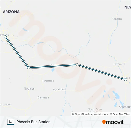 GREYHOUND US1000E Bus Line Map
