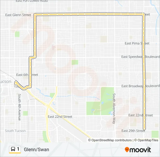1 Bus Line Map
