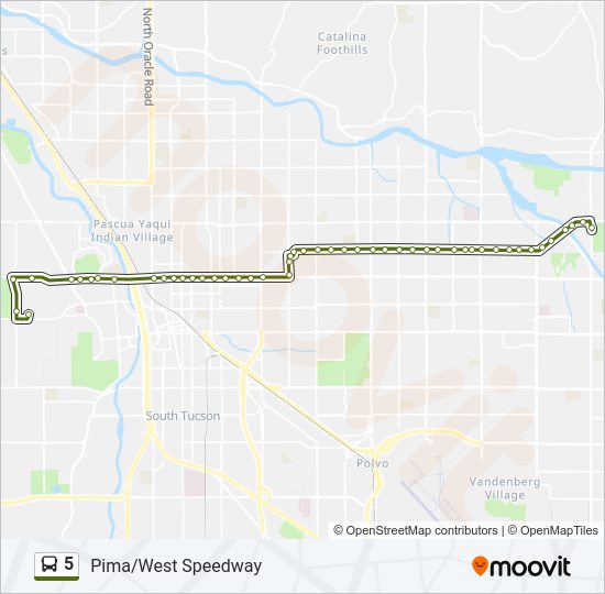 5 Bus Line Map