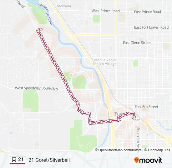 21 Bus Line Map