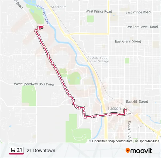 21 Bus Line Map