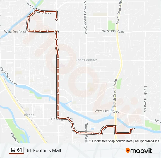 61 Bus Line Map
