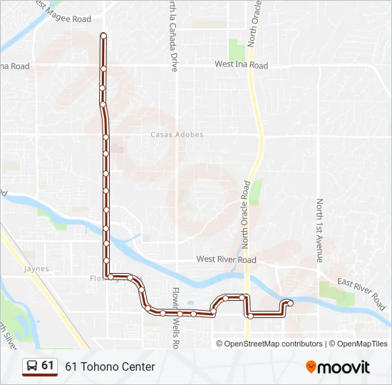 61 Bus Line Map