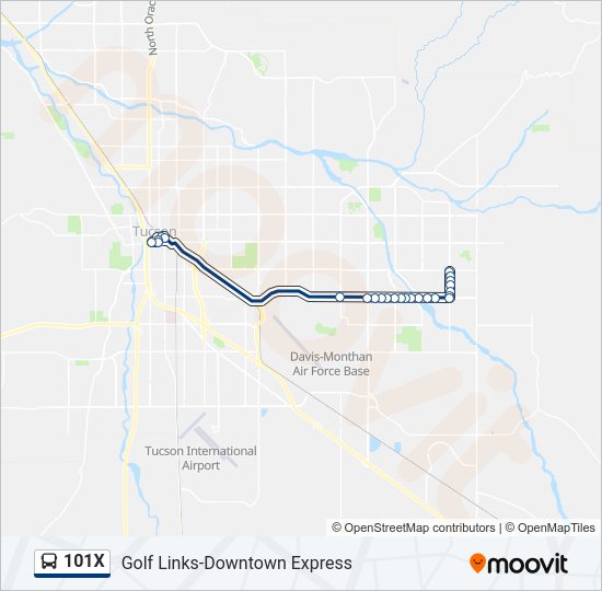 101X bus Line Map