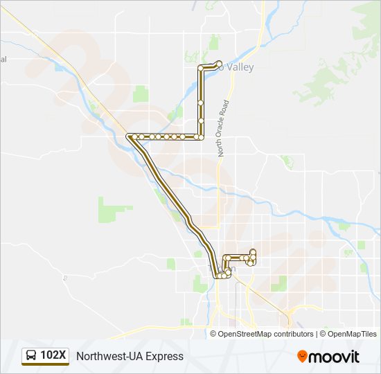 102X bus Line Map