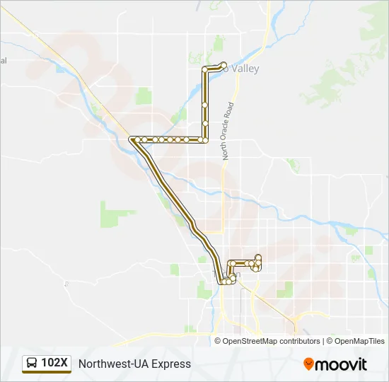 102X Bus Line Map