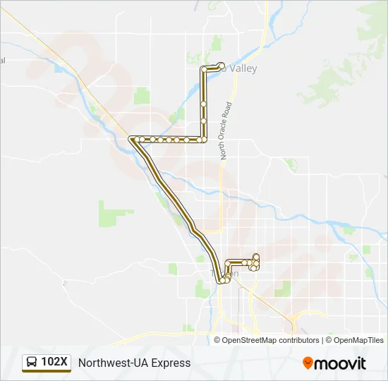 102X Bus Line Map