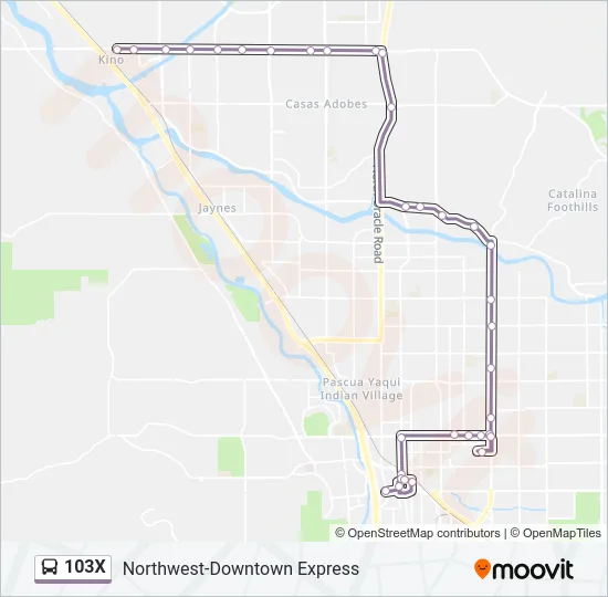 103X Bus Line Map