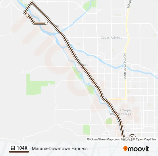104X Bus Line Map
