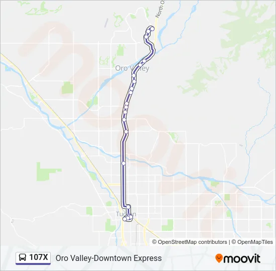 107X Bus Line Map