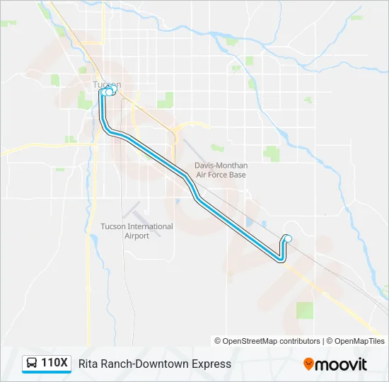 110X Bus Line Map