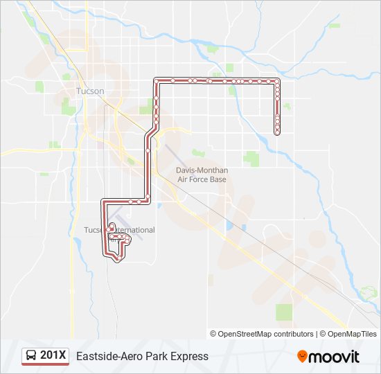 201X bus Line Map