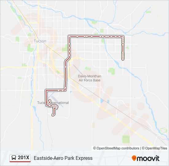 201X bus Line Map