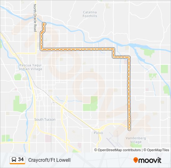 34 bus Line Map