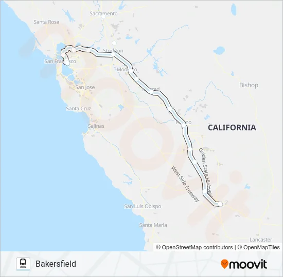 SAN JOAQUINS Train Line Map