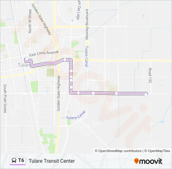 T6 Bus Line Map