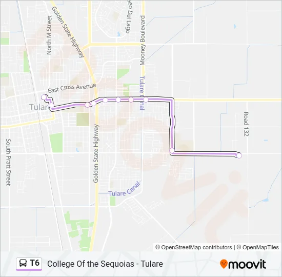 T6 Bus Line Map