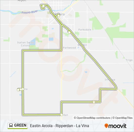 GREEN bus Line Map