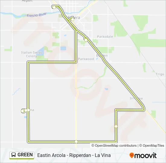 GREEN Bus Line Map