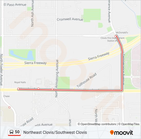 50 Bus Line Map