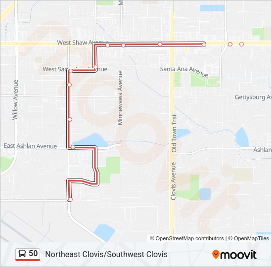 50 bus Line Map