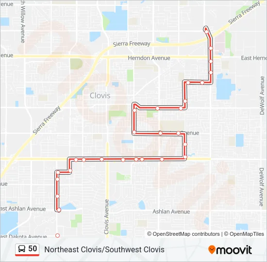 50 Bus Line Map