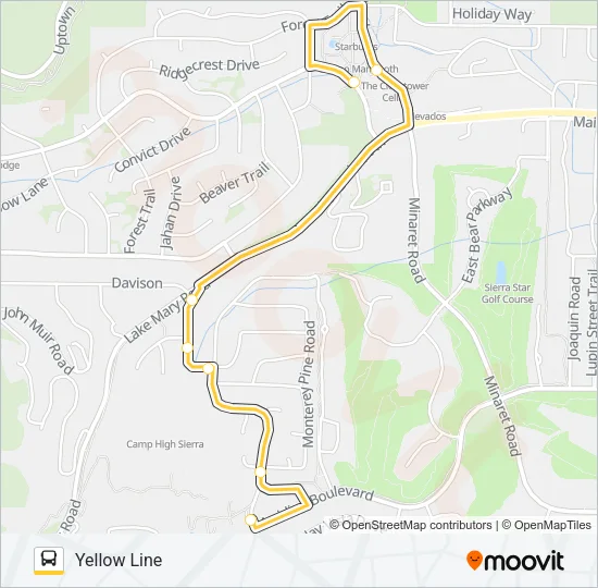 YELLOW LINE Bus Line Map