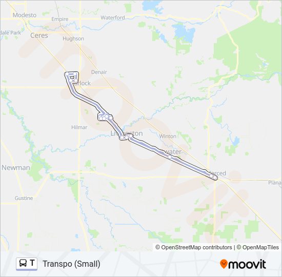 T Bus Line Map