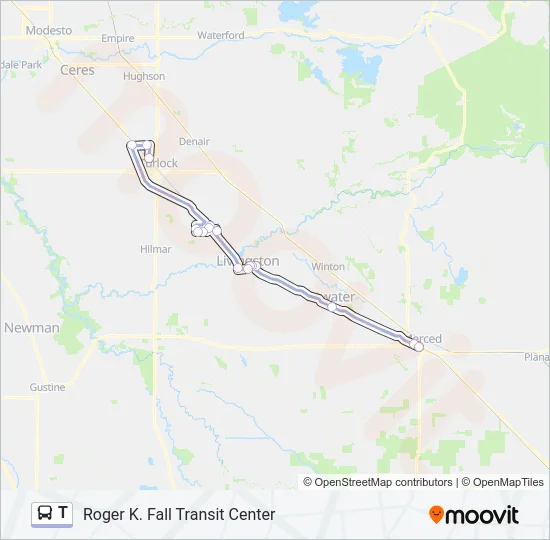 T Bus Line Map