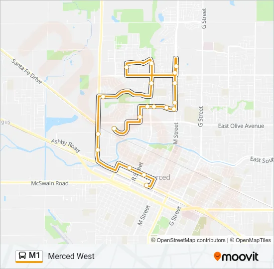 M1 Bus Line Map