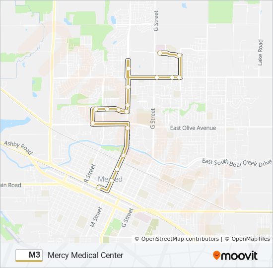 m3 Route: Schedules, Stops & Maps - Mercy Medical Center (Updated)