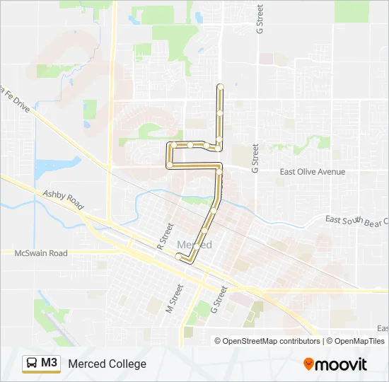 M3 Bus Line Map