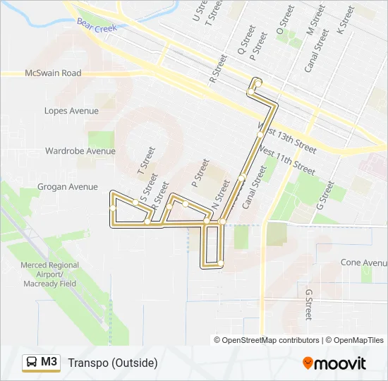 M3 Bus Line Map
