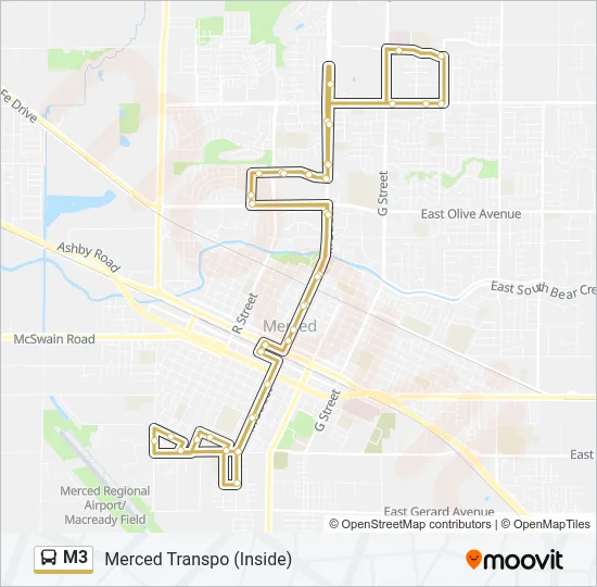M3 Bus Line Map