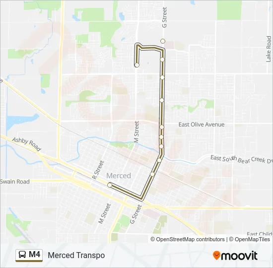 M4 Bus Line Map