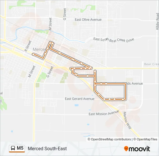 M5 Bus Line Map